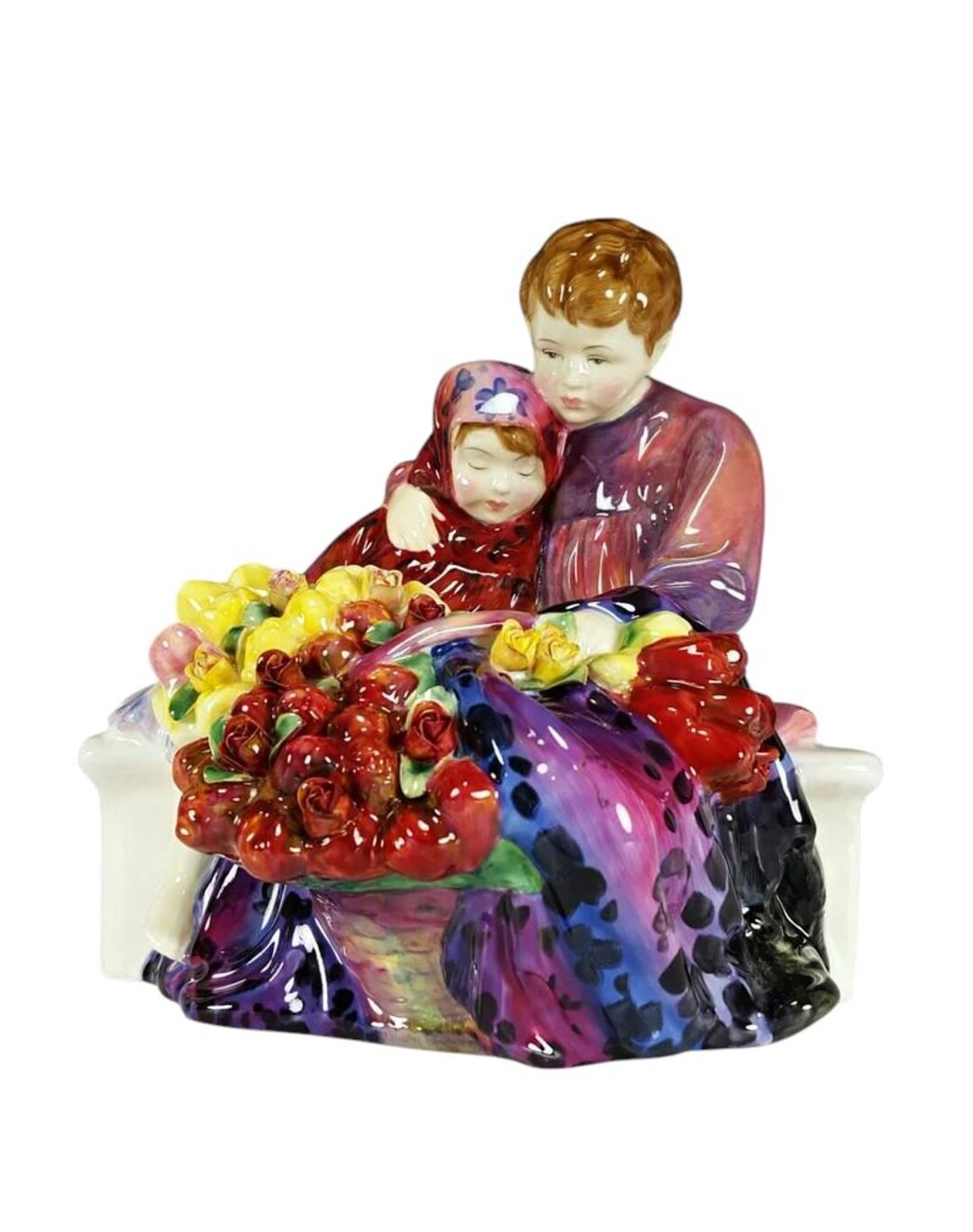 「フラワーセラーズ・チルドレン（HN1342）」Leslie Harradine Royal Doulton Figurine: Flower Seller's Children HN1342, Leslie