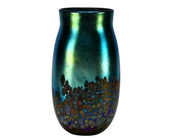 Iridescent Studio Art Glass Vase