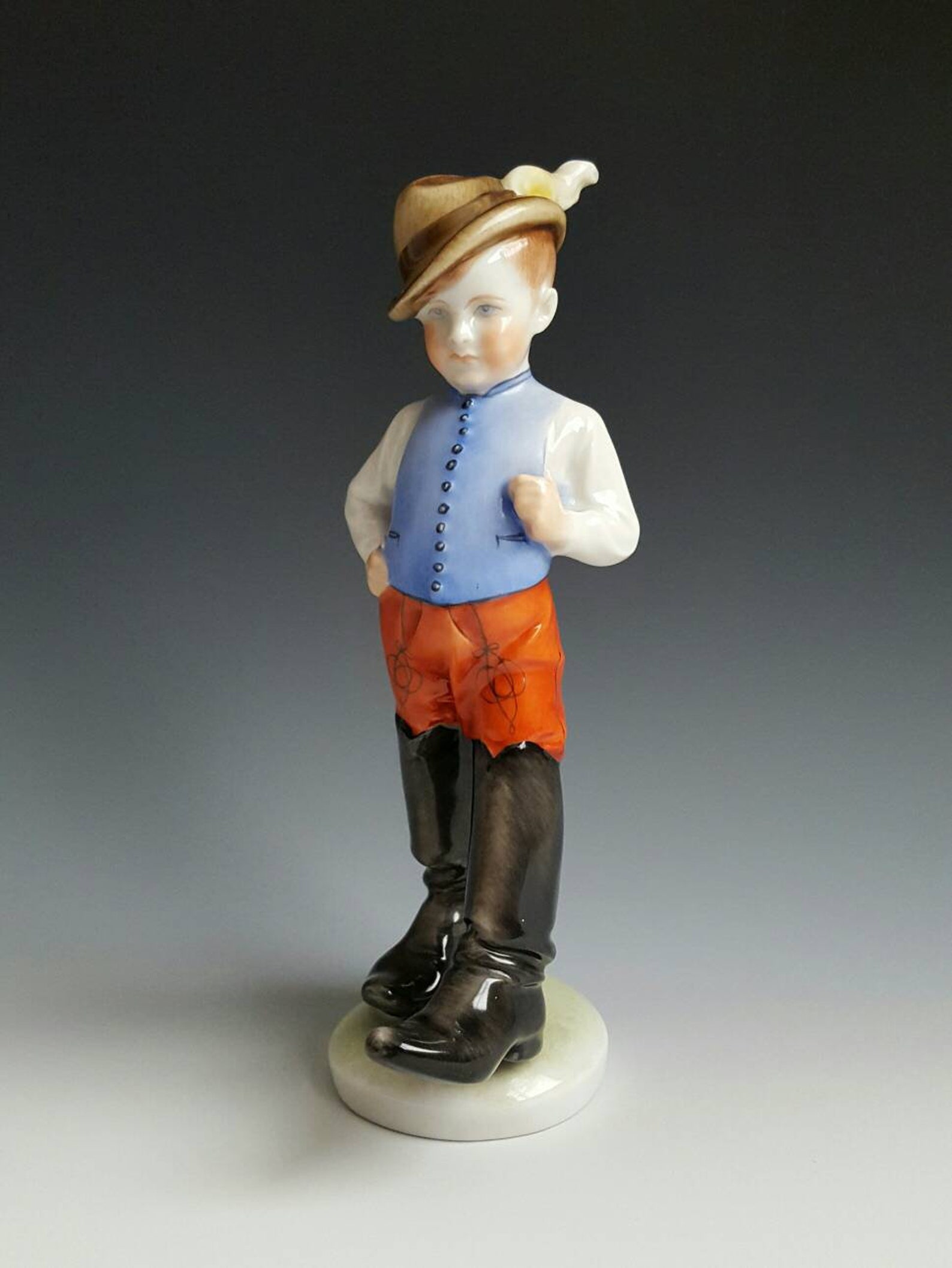Herend Porcelain Figurine Little Boy in Big Boots | Etsy