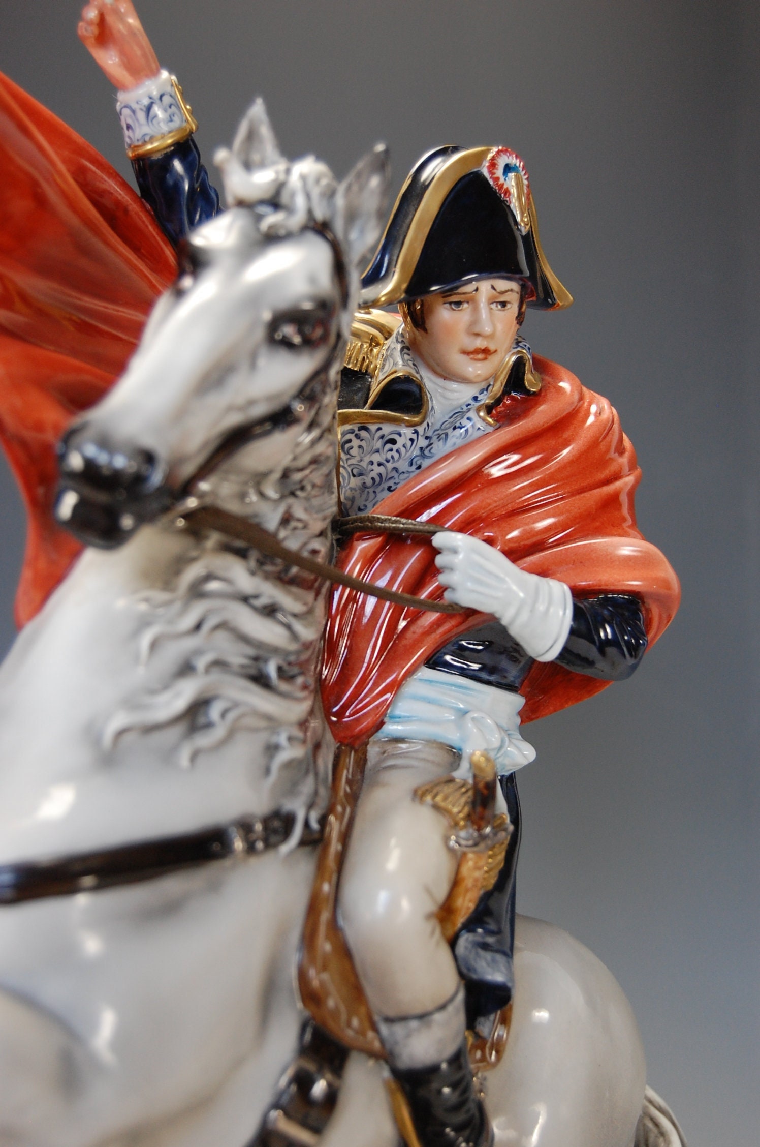 Napoleon Dottore Porcellana Capodimonte Antica Statua Scultura Firmata  Mollica