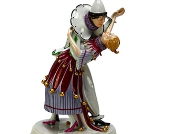 Meissen Carl Teichert Pierrot & Pierrette Figurine | Vintage