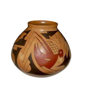 Mata Ortiz Indian Round Bottom Pottery Jar