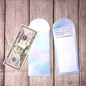 Water color pastel printable cash envelope for sinking funds