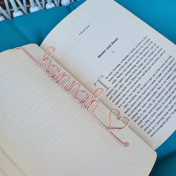 Custom Wire Bookmark: Personalized Book Lover Gift, Stocking Stuffer, Teacher Gift, Gifts under 15, Bookish Gift, Valentine's Day Gift