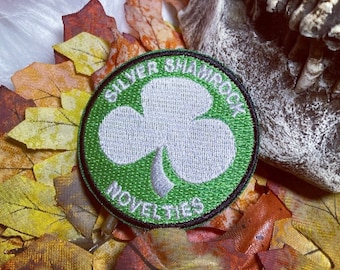 Silver Shamrock  iron-on patch