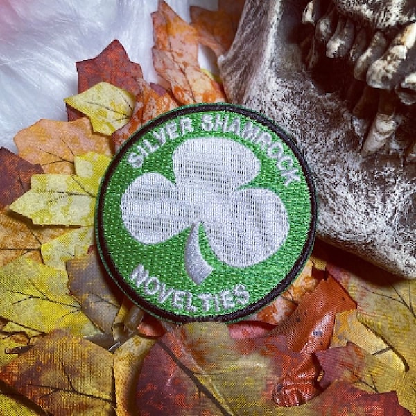 Silver Shamrock  iron-on patch