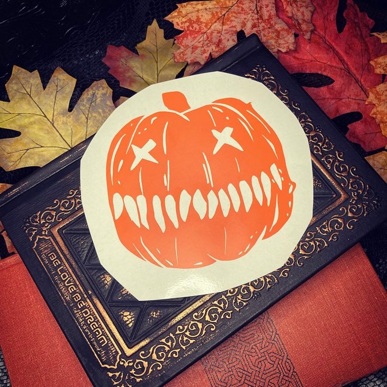 Pumpkin Vinyl Car Window Decal image 1
