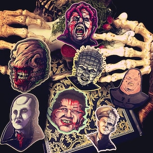 Hellraiser Horror Sticker Pack – Waterproof Vinyl Gothic Decals, Scratch Resistant Laptop & Water Bottle Stickers