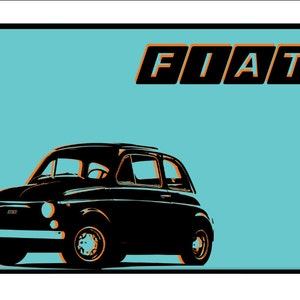 Poster Graphic: Fiat 500 R | Ultramobile Super Vintage.