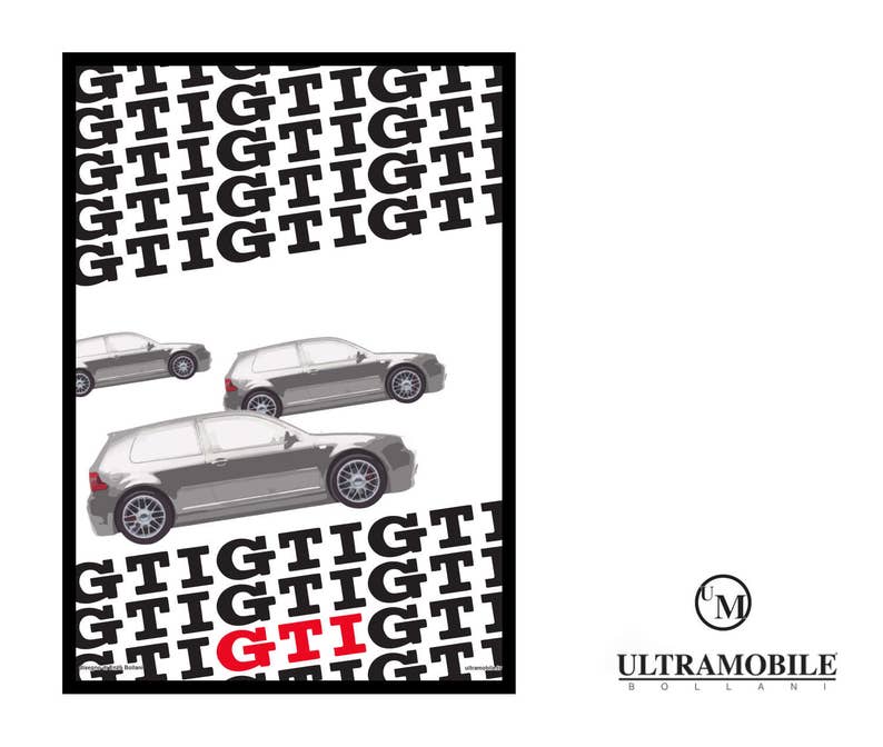 May include: A black and white image of three silver Volkswagen GTI cars driving in a line. The cars are driving on a white background with the word "GTIGTIGTIGTIGTIGTIGTIGTIGTIGTIGTI" repeated in black text. The word "GTI" is in red text.