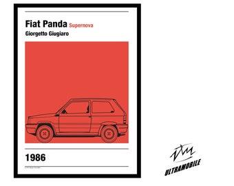 Cartel gráfico: Fiat Panda Supernova 1986. Línea Básica Ultramóvil.