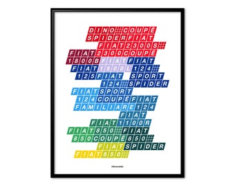 Grafisk affisch: FIAT Millenovecento67. Ultramobil Super.