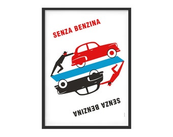 Poster graphic soggetto 1000 KM vintage 1957 | Senza Benzina