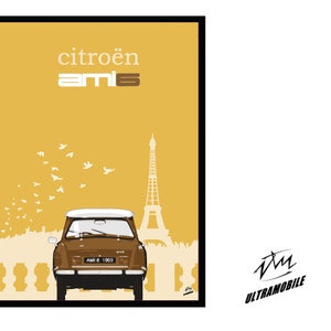 Poster Graphic: Citroën Ami 6 Paris
