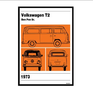 Tabla de carteles: Volkswagen T2 | 1973. línea base portátil.