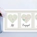 FRAMED Met, Engaged, Married / Personalised map love story Engagement / Anniversary / Wedding gift for Couple 