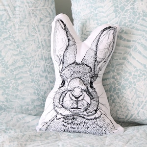 Rabbit cushion, Animal shaped pillow, baby toys, cushion toys, home decor, throw cushion, couch pillow, rabbit illustration, soft toy