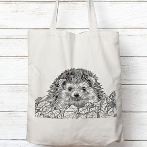 Igel Tragetasche, Igel Tragetasche, Igel Tragetasche, Igel Tragetasche, Igel Tasche, Igel Tragetasche, Herbst Geschenk, Erntedank Geschenk, Schwarze Linie Zeichnung, Stofftasche, Canvas Tasche, Einkaufstasche