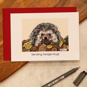 Carte de hérisson, carte de câlin de haie, illustration de hérisson, tu me manques carte, carte de sympathie, carte drôle personnalisée, carte d'amitié, carte de voeux A6