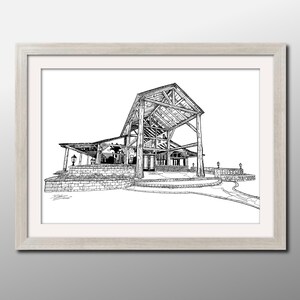 Digital art commission, Venue drawing, house drawing, line art, custom drawing, building drawing, custom art, wall art, black line drawing