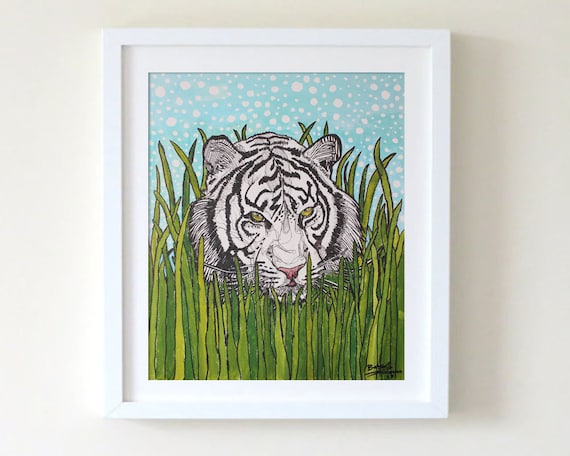 原画　F6　虎　送料込み　アート　絵画　動物画　肉筆画　アクリル画　現代アート f2ab45865ac6e291196811092a7948