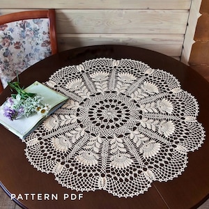 Crochet Flower Doily Patterns, Crochet Doily Pattern Diagram Only, Round Doily Crochet Pattern, Doilies 24 inch, PDF Instant Download