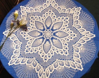 Large doily crochet pattern, Round doily table center, Diagram doilies, Pineapple doily pattern, Instant Download