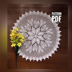 Crochet pattern for doily, vintage crochet patterns, PDF crochet doily pattern, PDF digital download