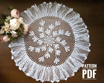 Crochet doily patterns, ruffle edge doily, instant download pdf