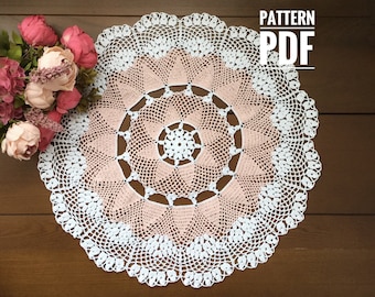 Crochet thread patterns, crochet pattern for doily, vintage pattern thread, PDF crochet doily pattern, PDF digital download