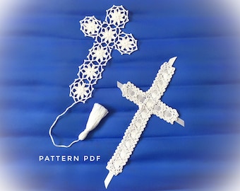 Cross bookmark crochet pattern, Bible bookmark, 2 crochet cross pattern, Bookmark lace pattern, Gift bookmark