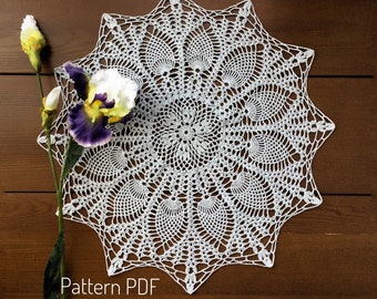 PDF Crochet doily pattern, digital instant download tutorial PDF, for needlework, how to make, creative, for crafter