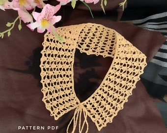 Crochet collar pattern, Womens vintage detachable collar, lace collar crochet instructions, PDF crochet pattern digital download