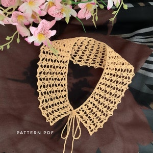 Crochet collar pattern, Womens vintage detachable collar, lace collar crochet instructions, PDF crochet pattern digital download