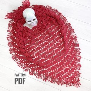 Lost Souls Shawl Pattern - Crochet Pattern Skull Shawl - Halloween Shawl Easy Crochet - PDF Instant Download