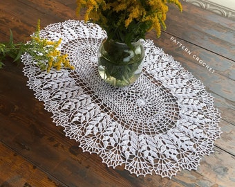 Doily crochet pattern, Pdf pattern for oval crochet doily, INSTANT DOWNLOAD