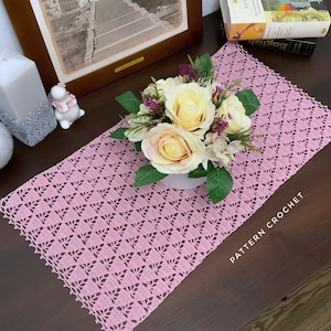 Crochet pattern table runner, Doily crochet pattern, Doily runner pattern, Digital Download