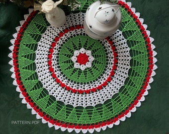 Crochet pattern for Christmas doily, crochet doily, Christmas tablecloth, Christmas patterns crochet, PDF Digital Download