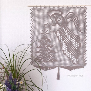 Crochet Angel Wall Hanging Patterns - Christmas Doily Pattern Crochet - Filet Crochet Doily Pattern - PDF Instant Digital Download