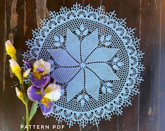 Pattern for crochet doily, vintage crochet pattern, pdf crochet  doily pattern, heirloom lace crochet pattern, PDF digital download