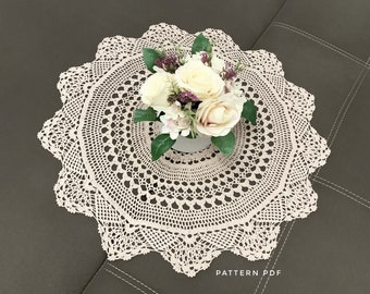 Patrón de tapete redondo de crochet - Patrón de mantel de encaje de crochet - Patrón de tapete de crochet vintage - Patrones de tapetes de crochet - Descarga instantánea