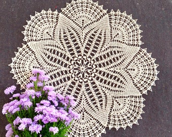 Crocheted Doilies With Diagram Pattern - Crochet Lace Pattern Doily- Round Doily Table Center - Extra Large Doily Pattern -Instant Download