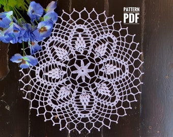 Small doily crochet pattern, pineapple doily pattern, 10 inches diameter, pattern for crochet doilies, PDF Instant download
