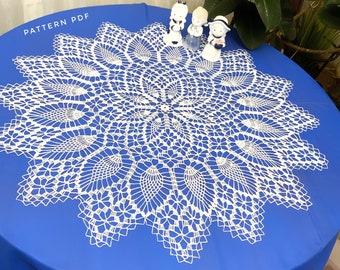 Large Centerpiece Crochet Doily Pattern  - Pineapple Crochet Doilies Pattern - PDF Digital Download