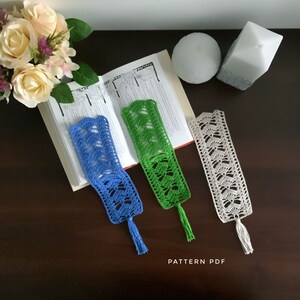 Crochet pattern for bookmark with tassel, crochet bookmark pattern, PDF digital download