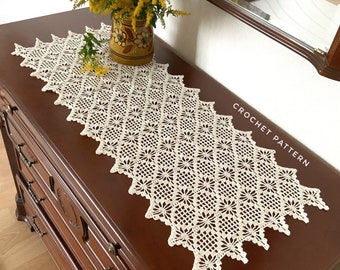 Pattern pdf for crochet table runners, doily crochet pattern, crochet tablecloth patterns,Instant Download