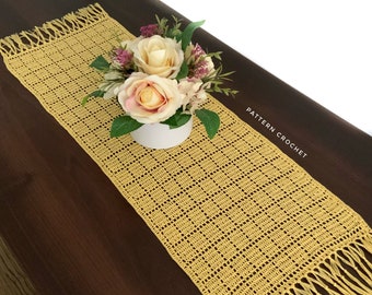 Table Runner Crochet Pattern, Crochet Placemat Pattern, Filet Crochet, Vintage Crochet Patterns for the Home, Instant Download