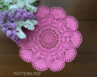 Pattern Crochet Doily - Step by step Crochet Pattern Tutorial- Crochet Doilies Patterns - Instant Download