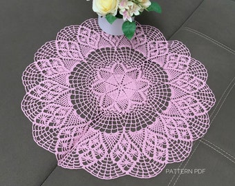 Large Doily Crochet Patterns - Pineapple Doily Crochet - Crochet Lace Table Cloth Pattern - Table Doily Crochet Pattern - Digital Download