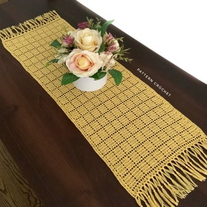 Table Runner Crochet Pattern, Crochet Placemat Pattern, Filet Crochet, Vintage Crochet Patterns for the Home, Instant Download